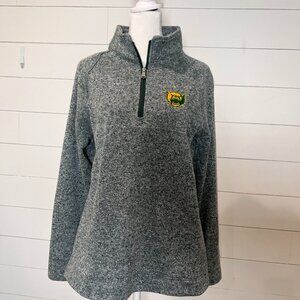 Champion Green Heather Fleece Baylor Half Zip Long Sleeve Pullover Size L